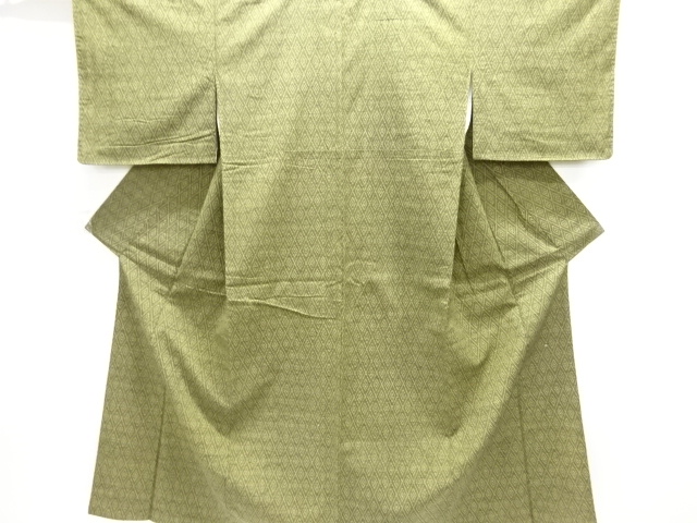 JAPANESE KIMONO / ANTIQUE KIMONO / TAISHO ROMAN STYLE / SILK / TSUMUGI / WOVEN RHOMBUS